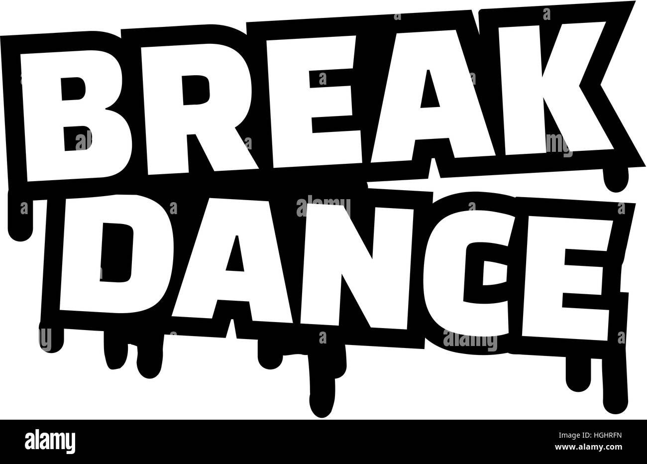 Breakdance-Wort-Grunge-Stil Stockfoto