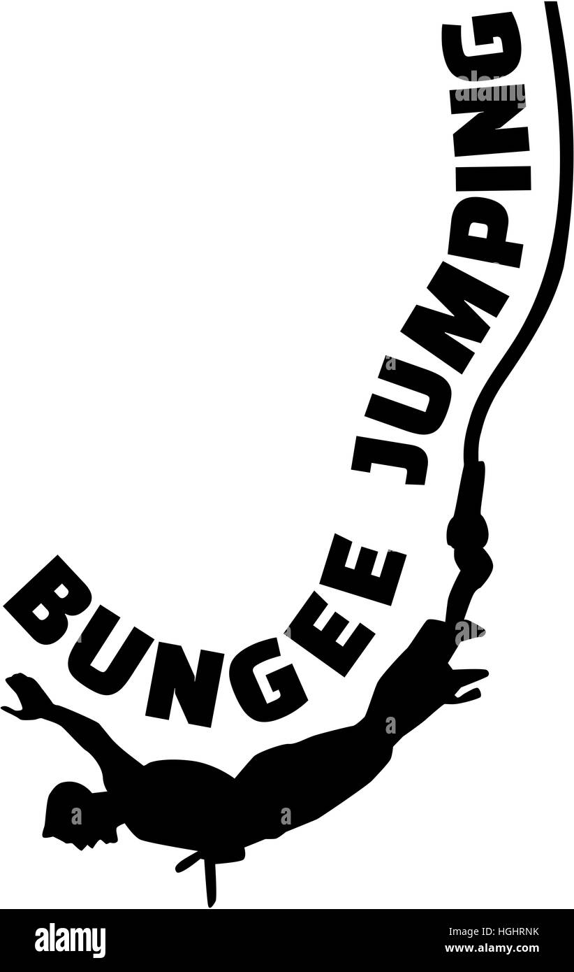 Bungee-Jumper hängen an einem Seil Stockfoto