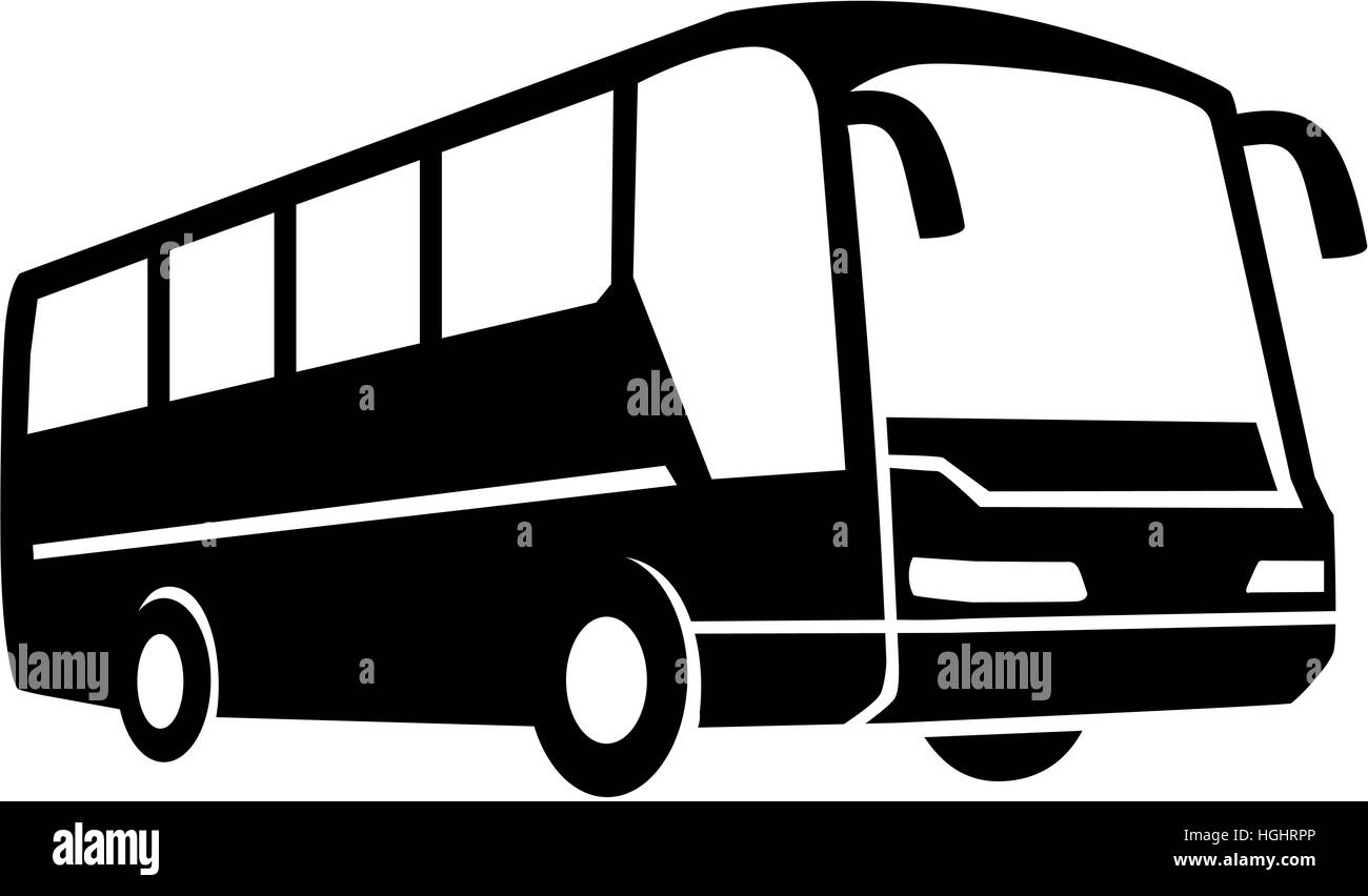 Tour-Bus-silhouette Stockfoto