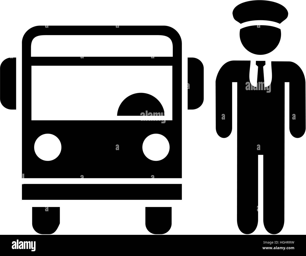 Bus-Fahrer-Symbol Stockfoto