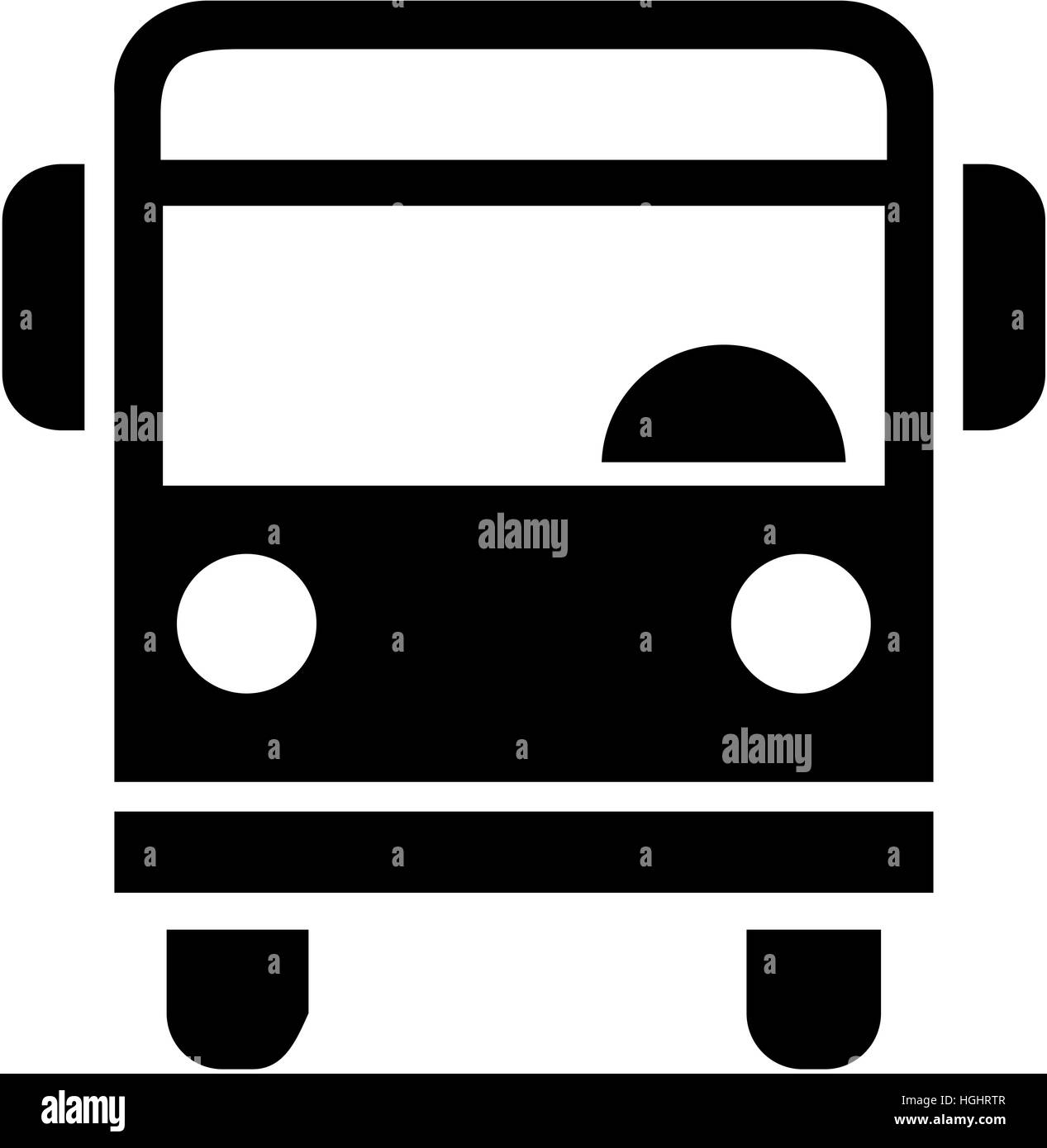 Vorderansicht-Bus-Symbol Stockfoto