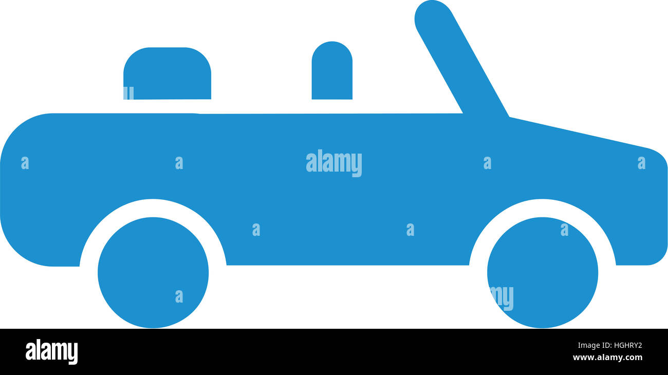 Hellblauen Cabriolet-Symbol Stockfoto