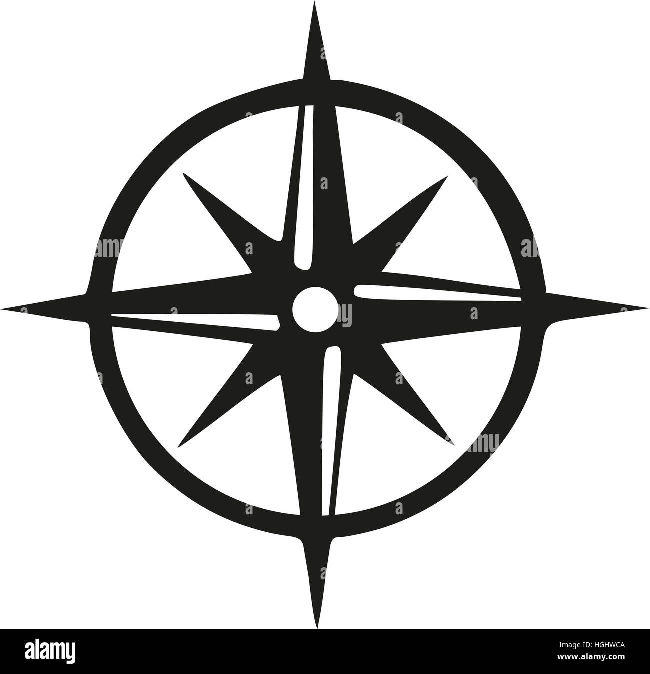 Kompass mit Kreis Stockfoto