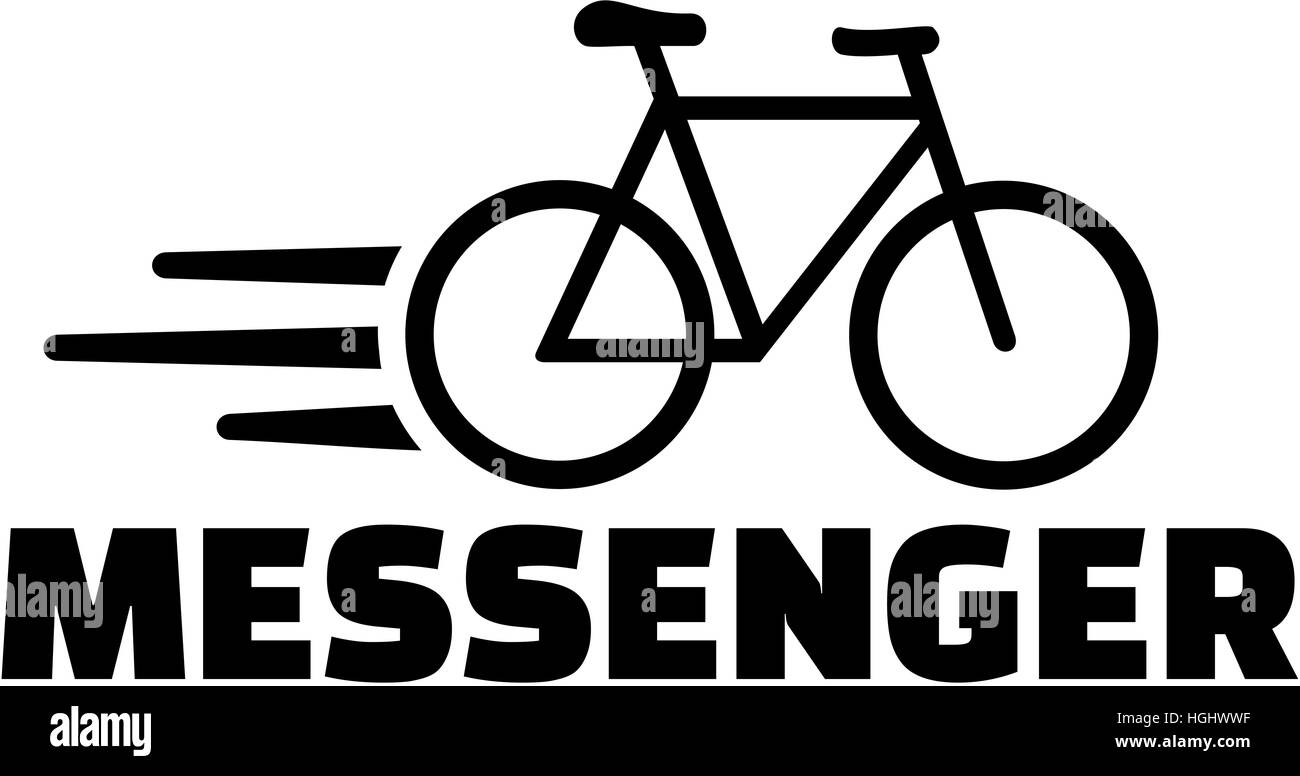 Messenger mit Fahrrad-Symbol Stockfoto