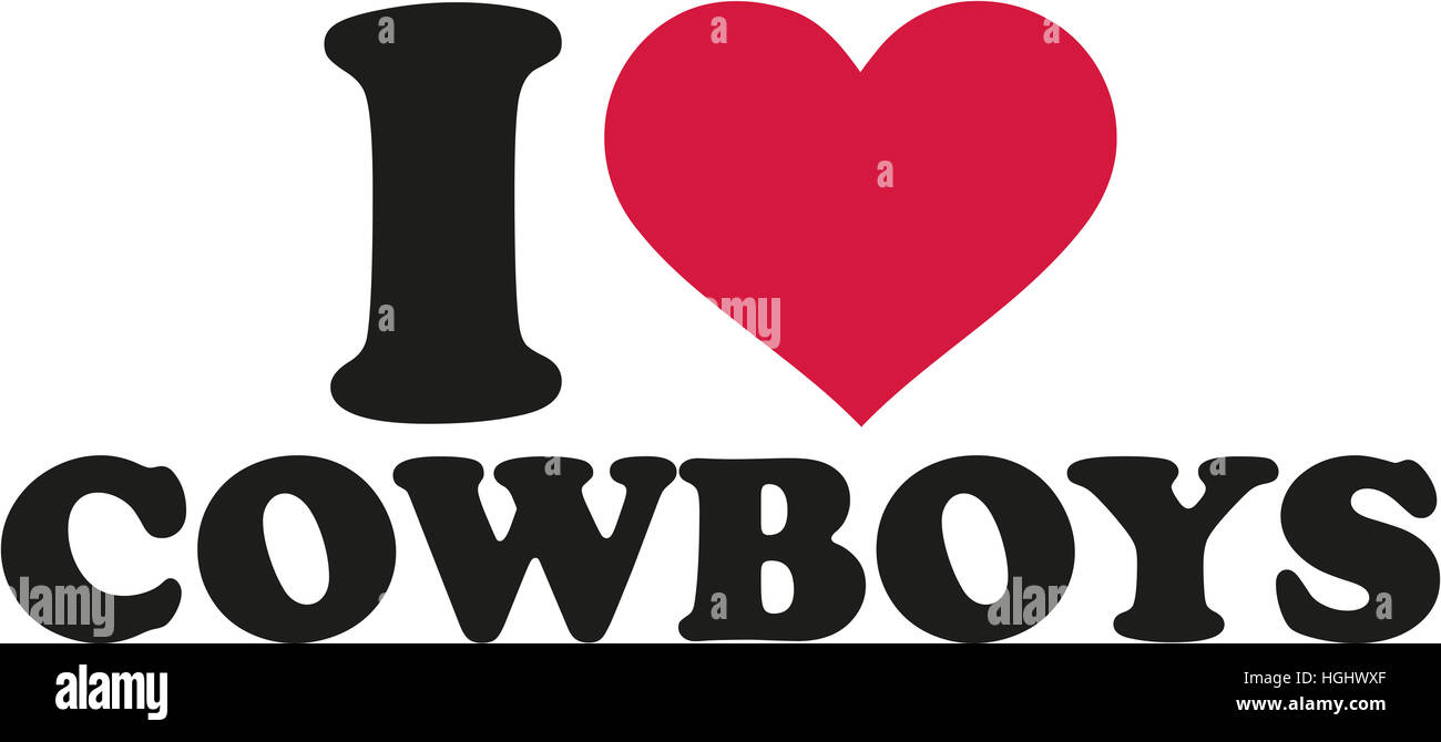 Ich liebe Cowboys Stockfoto