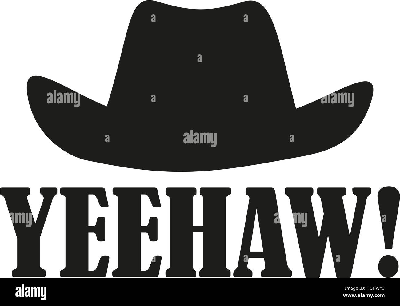 Yeehaw mit western Hut Stockfoto