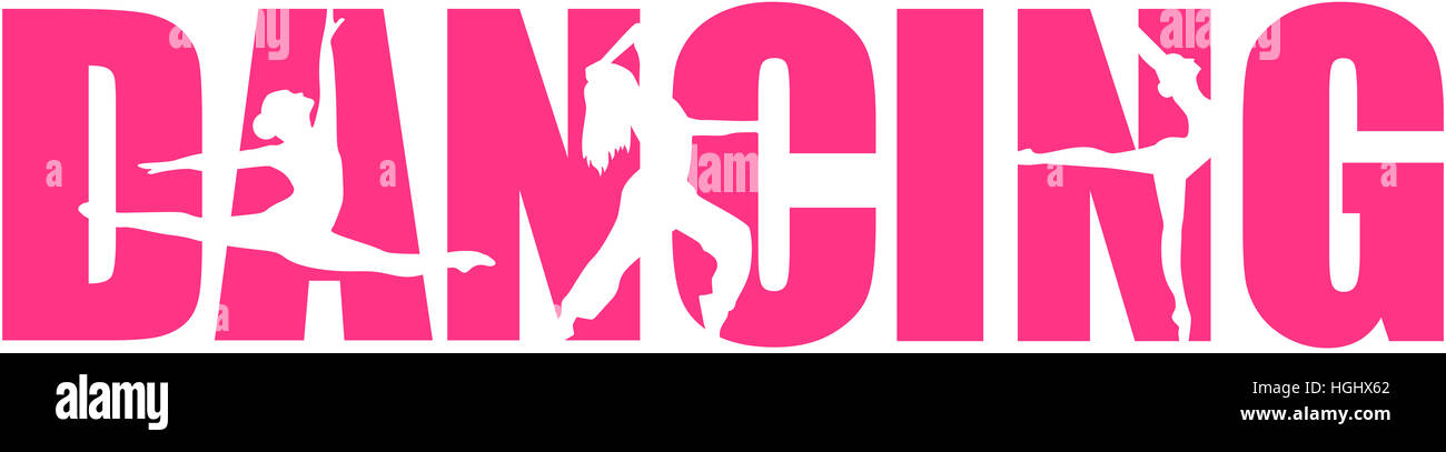 Tanzen mit Silhouetten Stockfoto