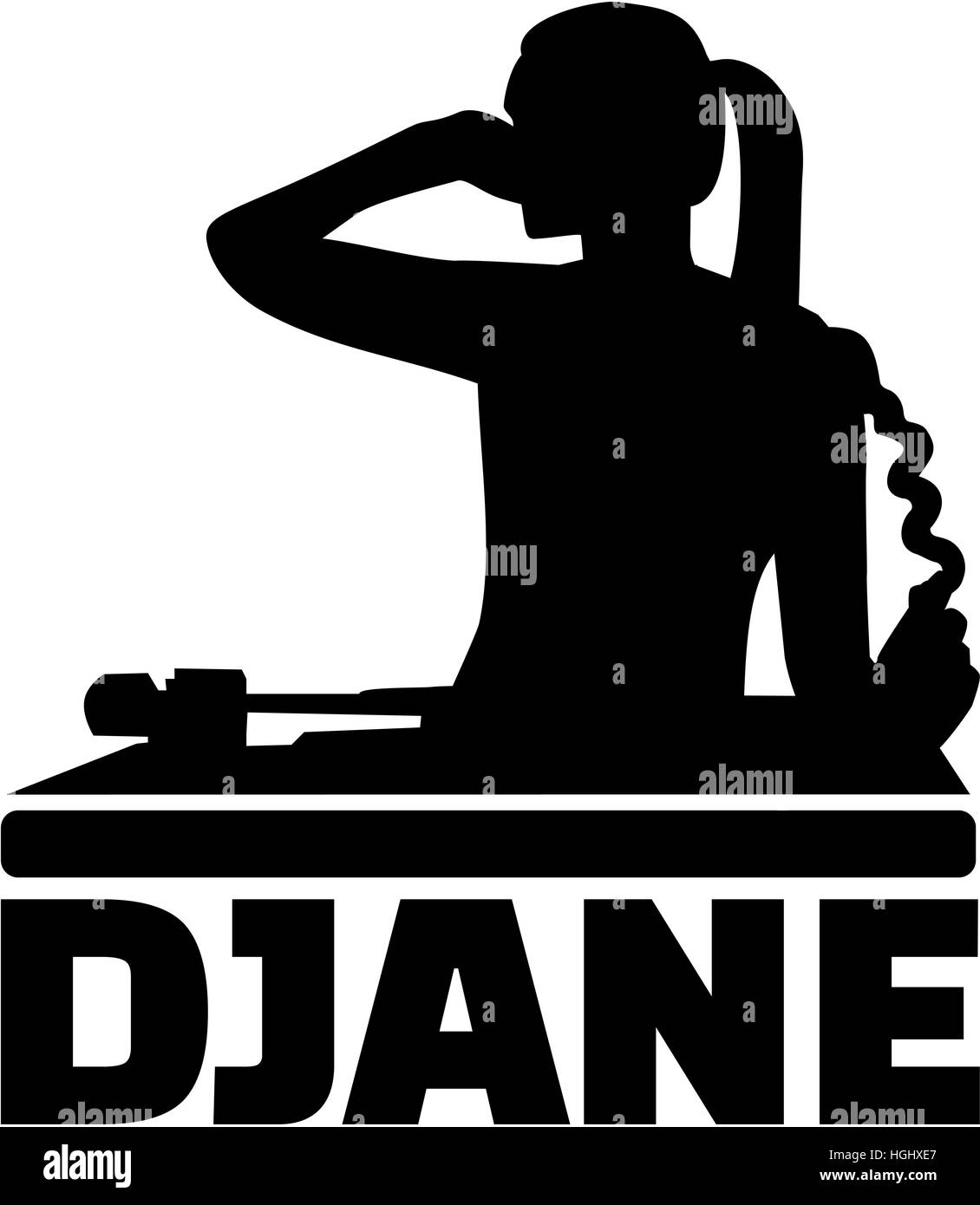 DJane silhouette Stockfoto