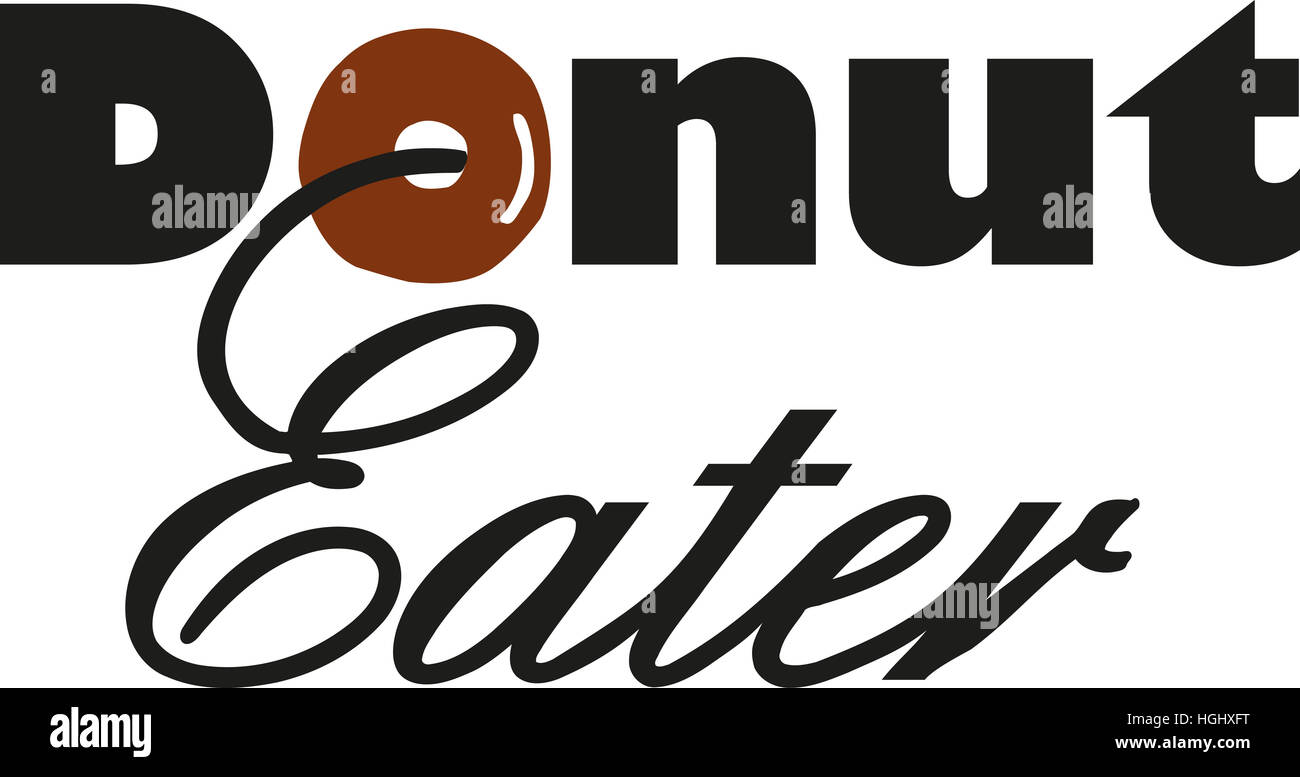 Donut-Esser Stockfoto