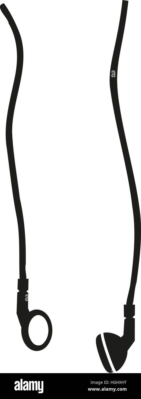 Kopfhörer um den Hals hängen Stockfoto