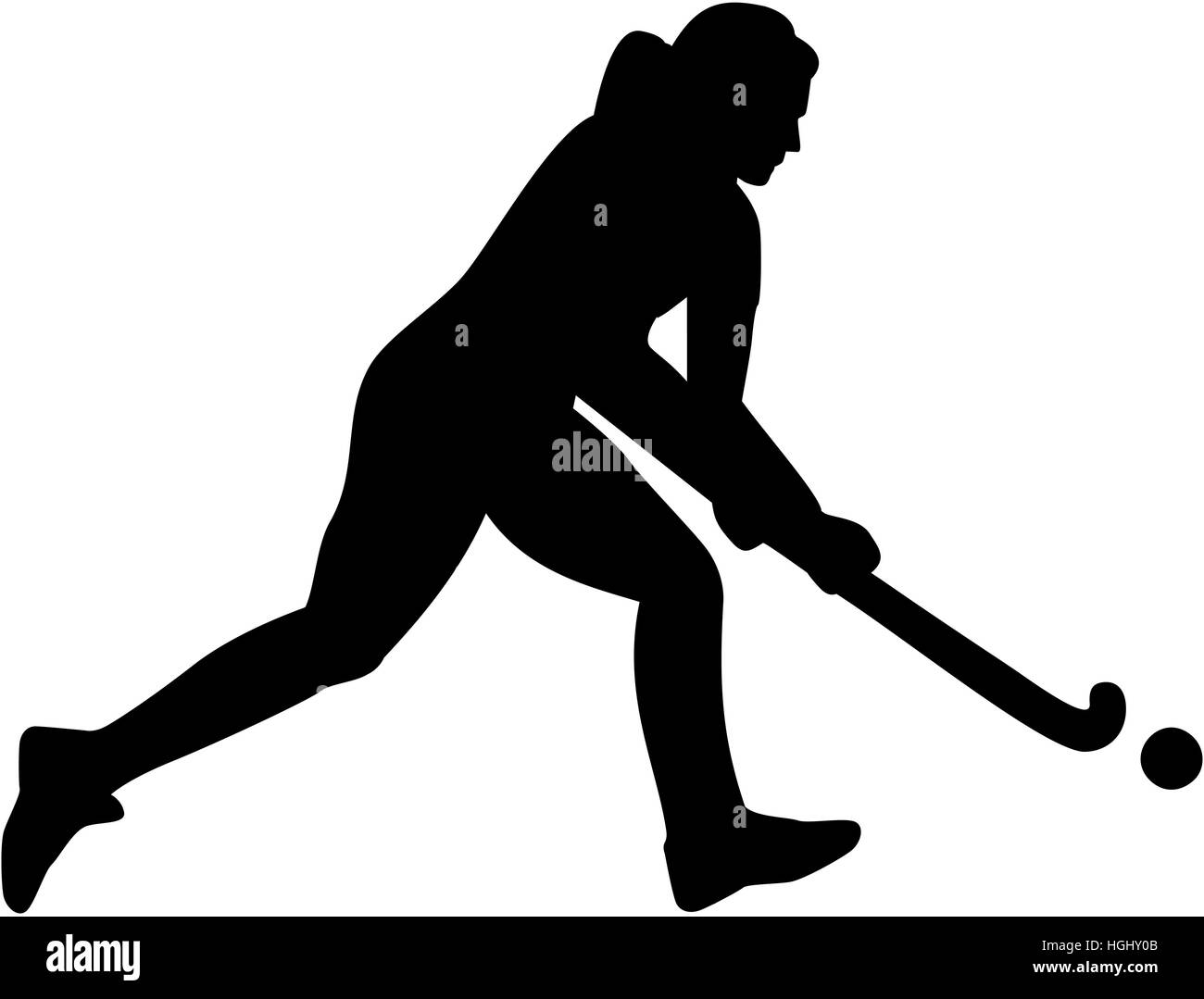 Frauen fangen Sie Hockey Player silhouette Stockfoto
