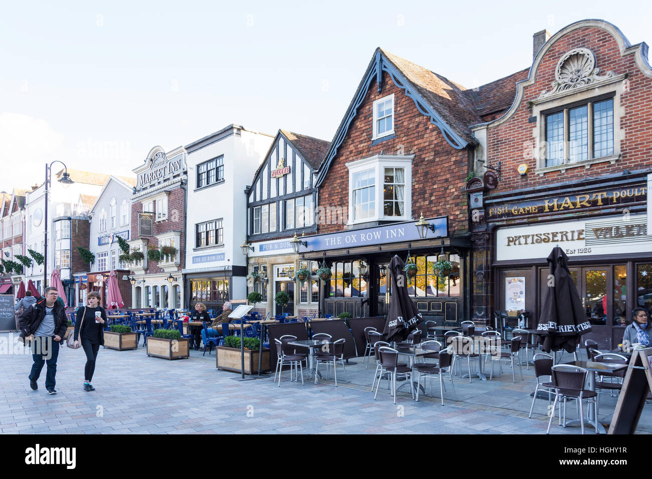 OX-Reihe, Market Place, Salisbury, Wiltshire, England, Vereinigtes Königreich Stockfoto