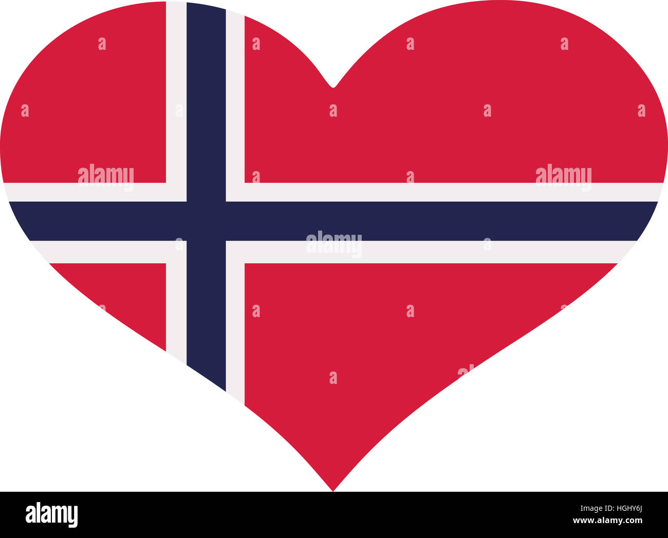 Norwegen Flagge Herz Stockfoto