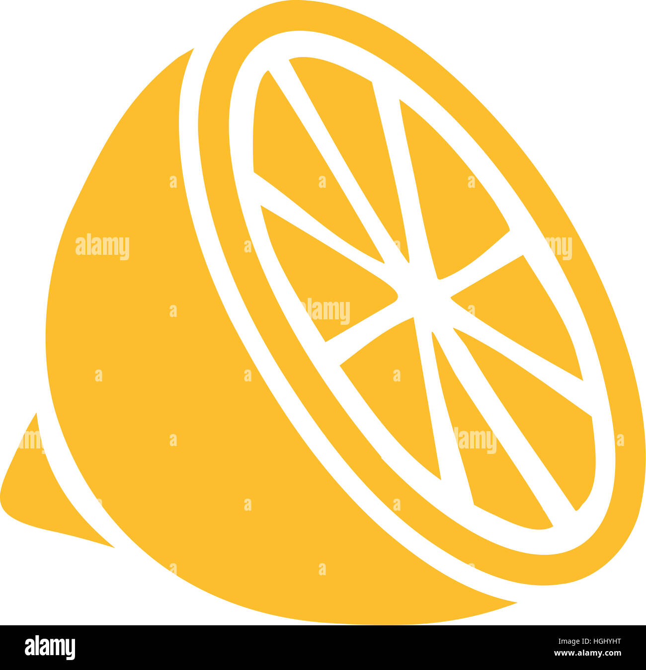 Symbol in Scheiben geschnittene Zitrone Stockfoto