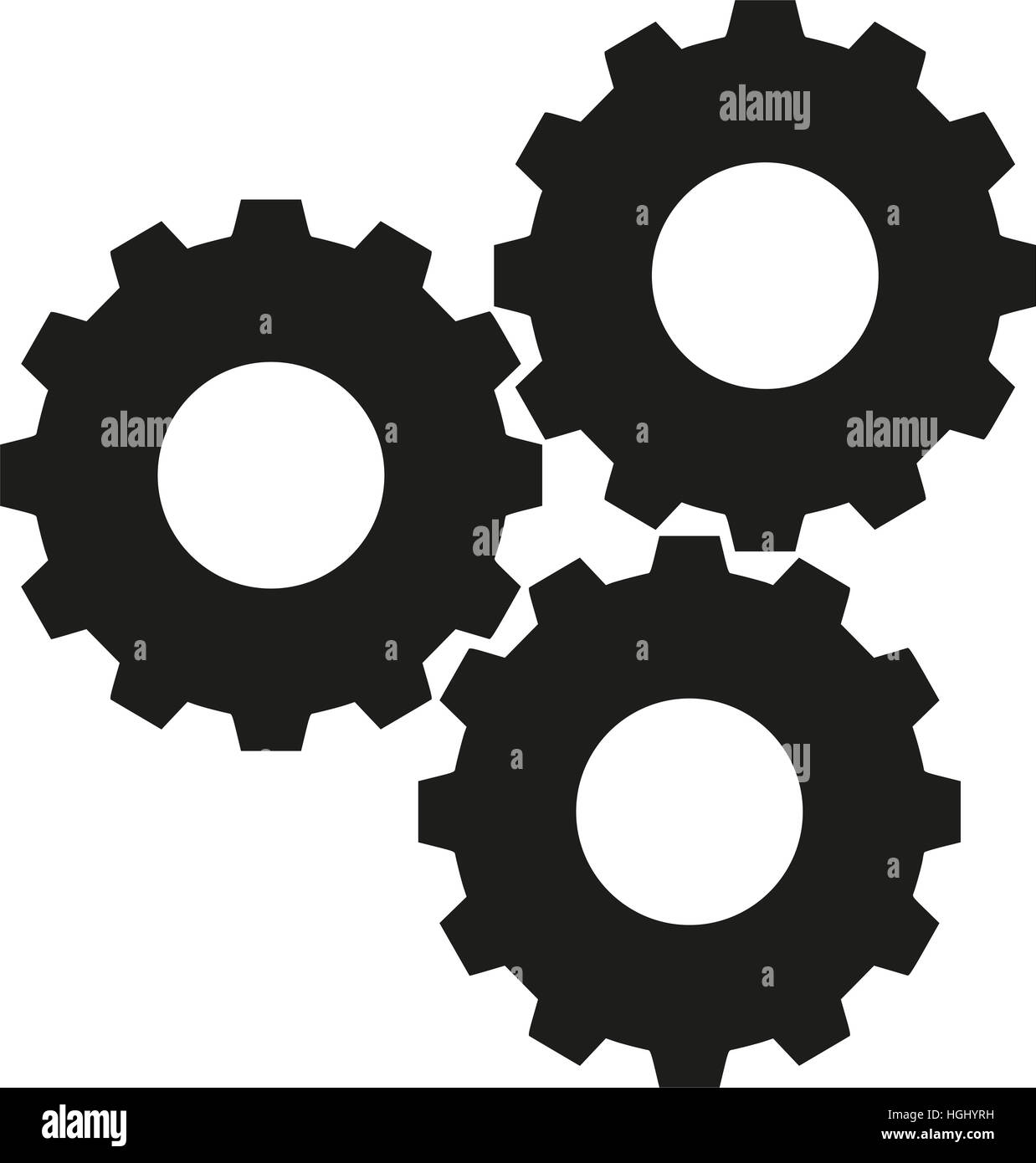 Zahnräder dreifach-Symbol Stockfoto