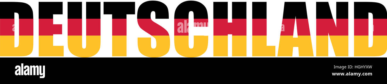 Deutschland-Wort in schwarz rot gold Stockfoto