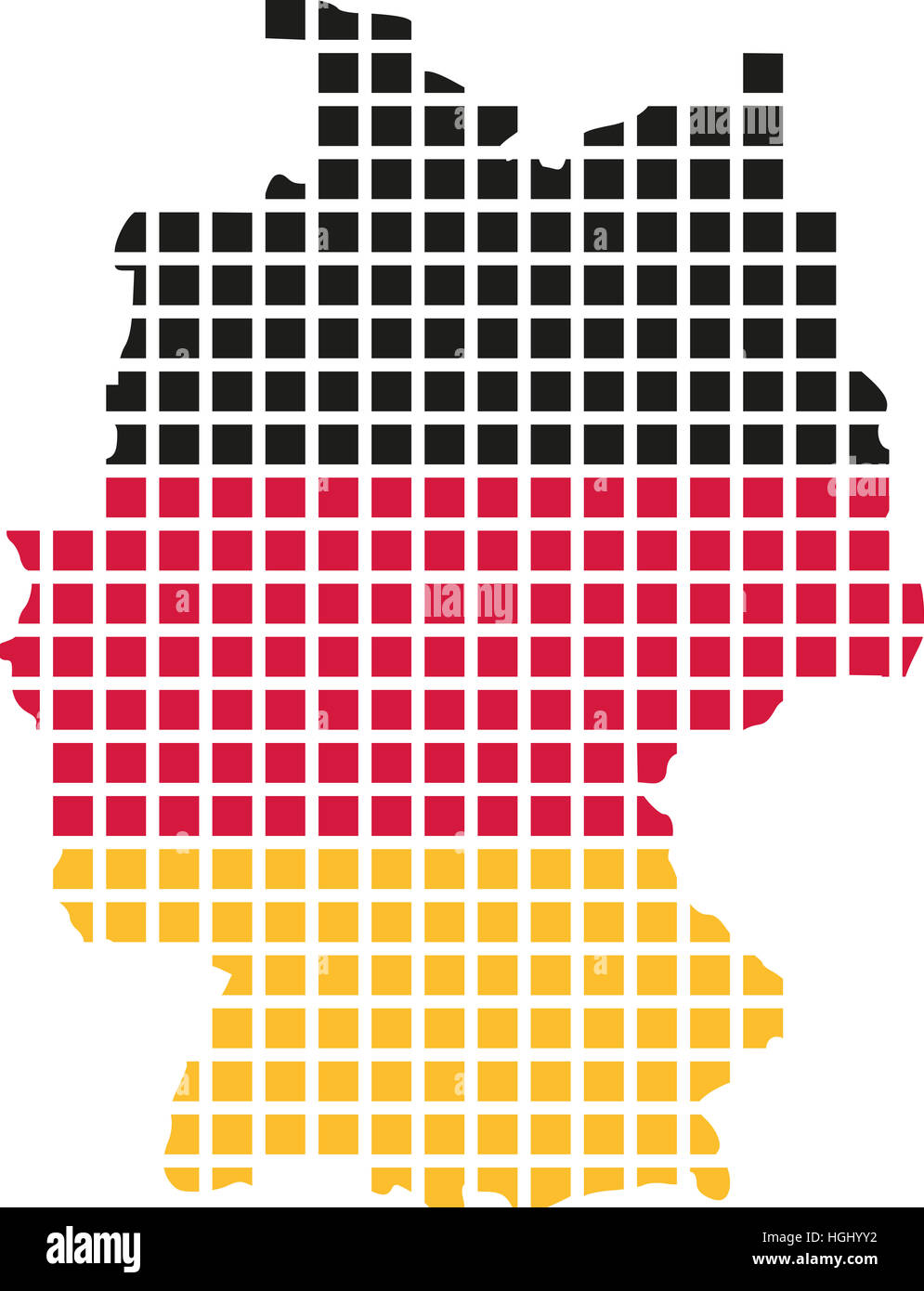 Deutschland Karte mit Pixel Flaggendesign Stockfoto