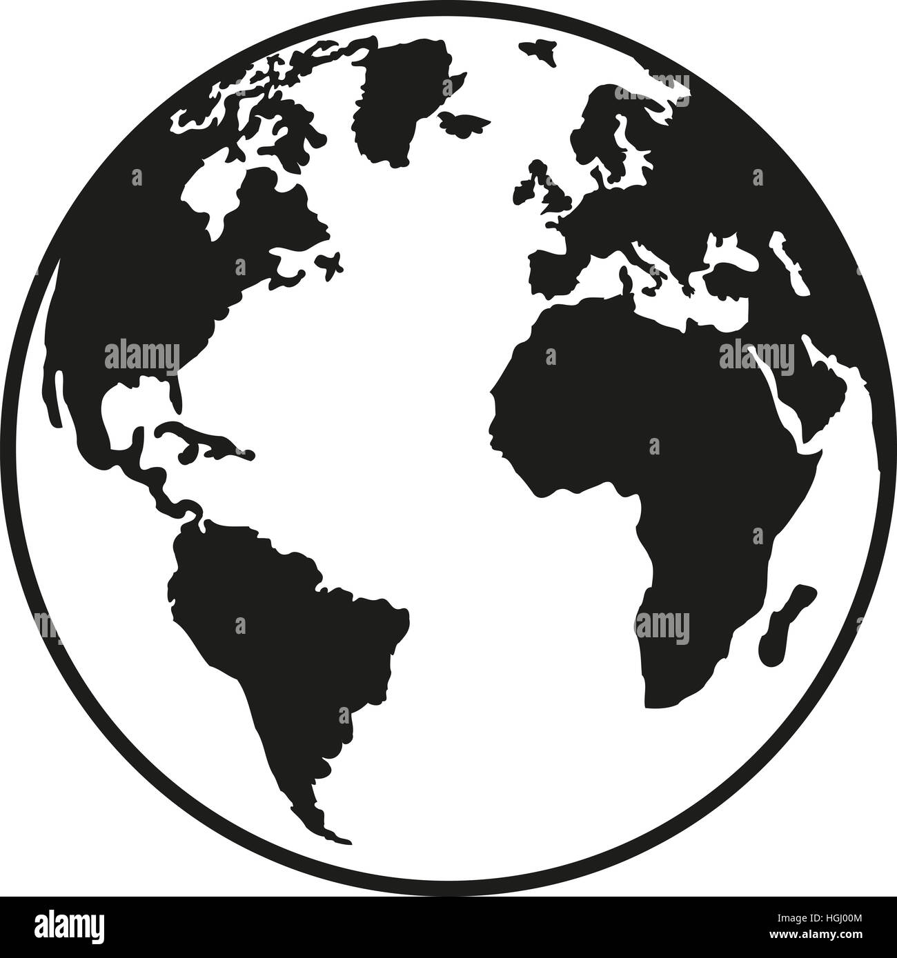 Planet Erde Europa Afrika Nord und Südamerika Stockfoto