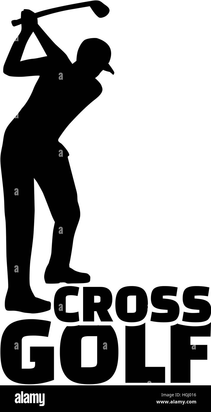 CrossGolf-silhouette Stockfoto