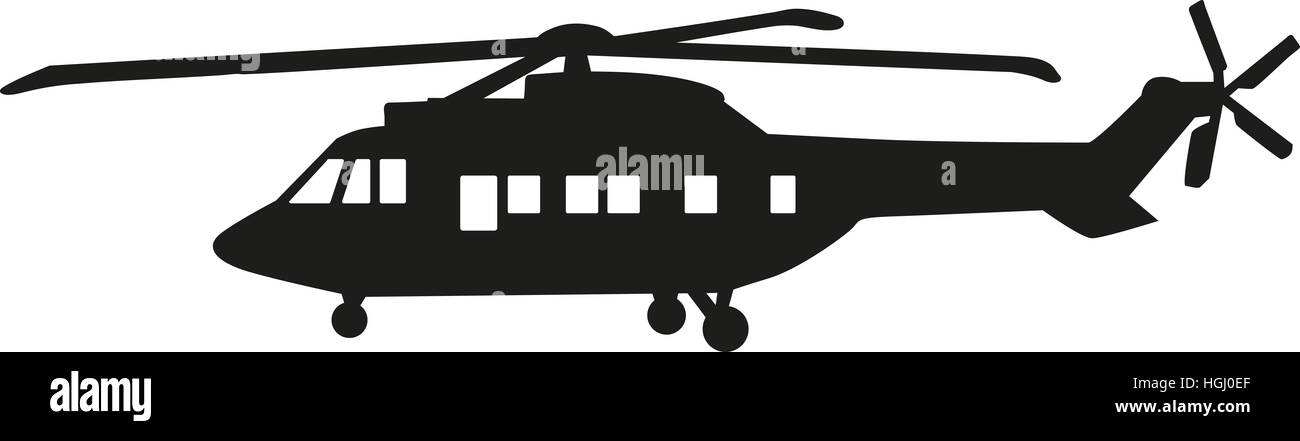 Großer Hubschrauber silhouette Stockfoto