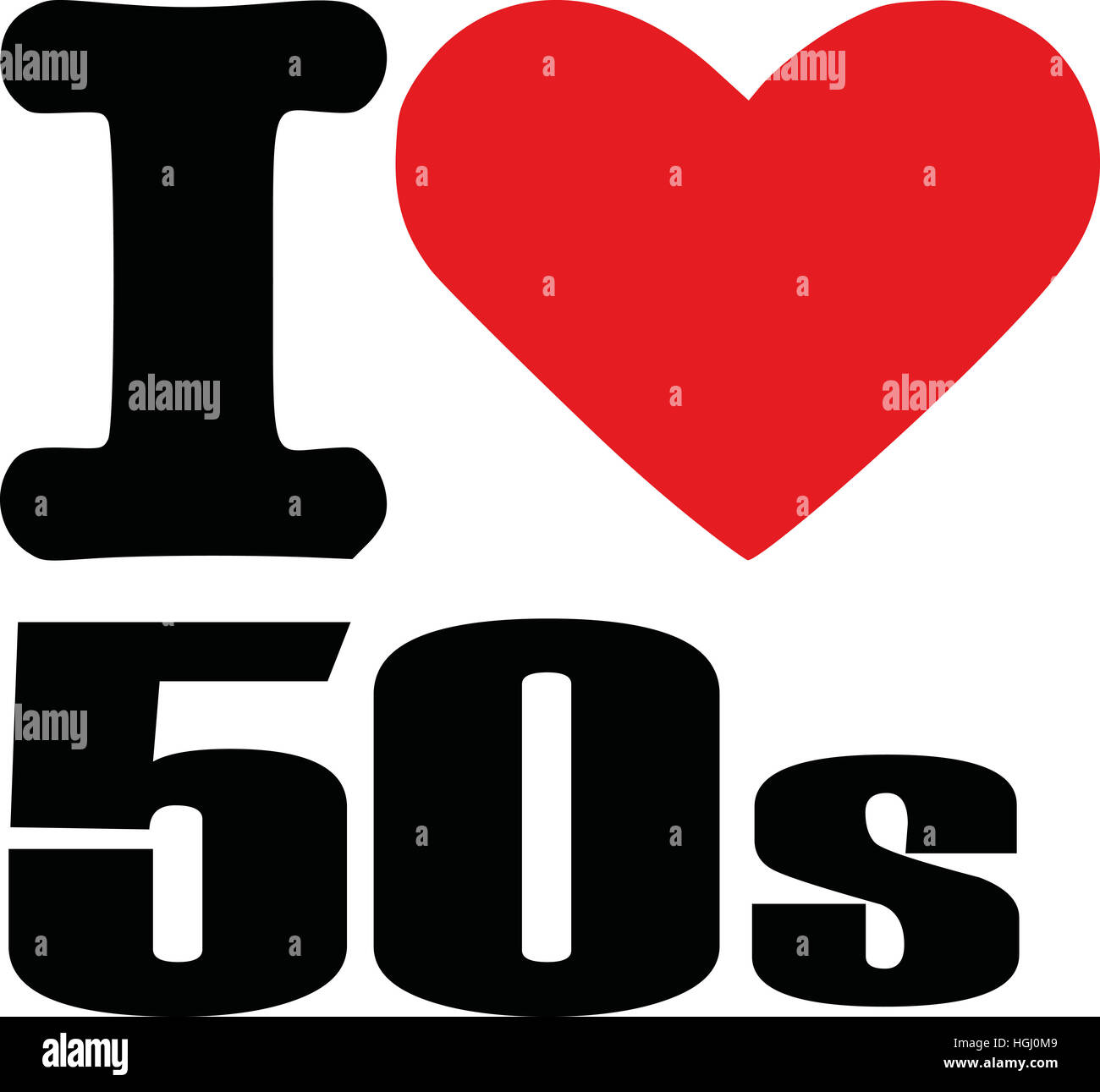 Ich liebe 50er Jahre Stockfoto