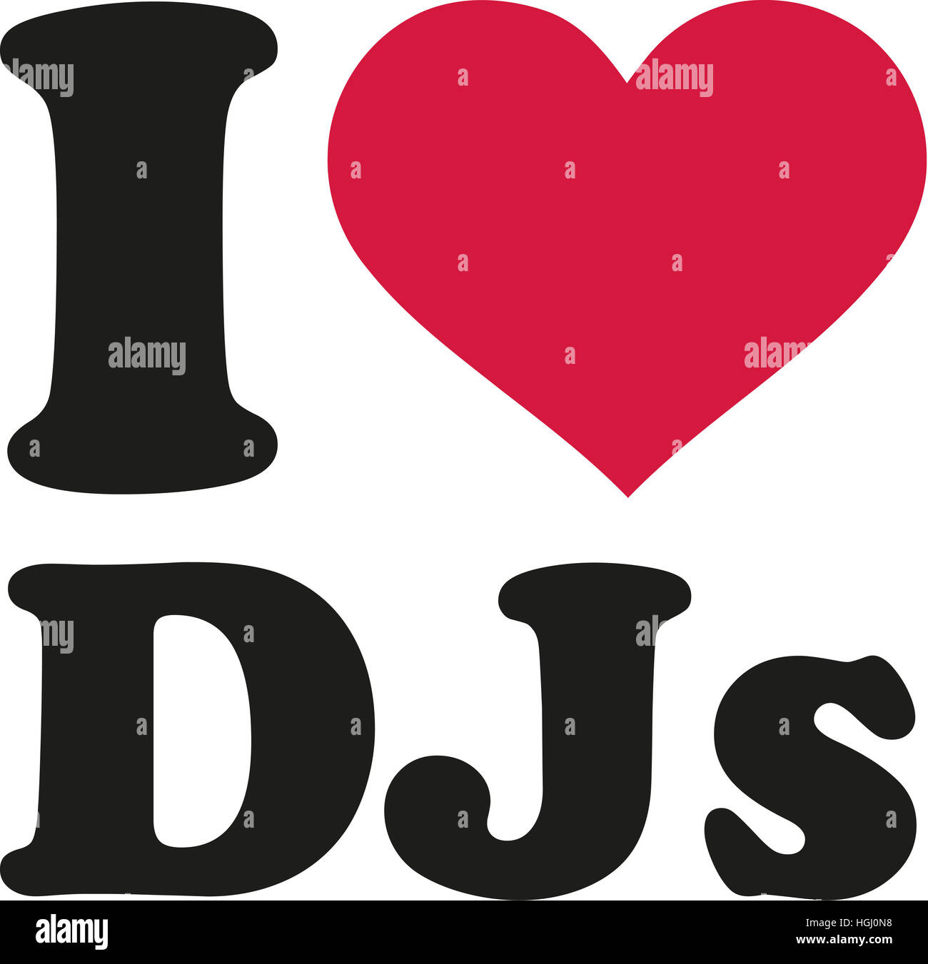 Ich liebe DJs Stockfoto