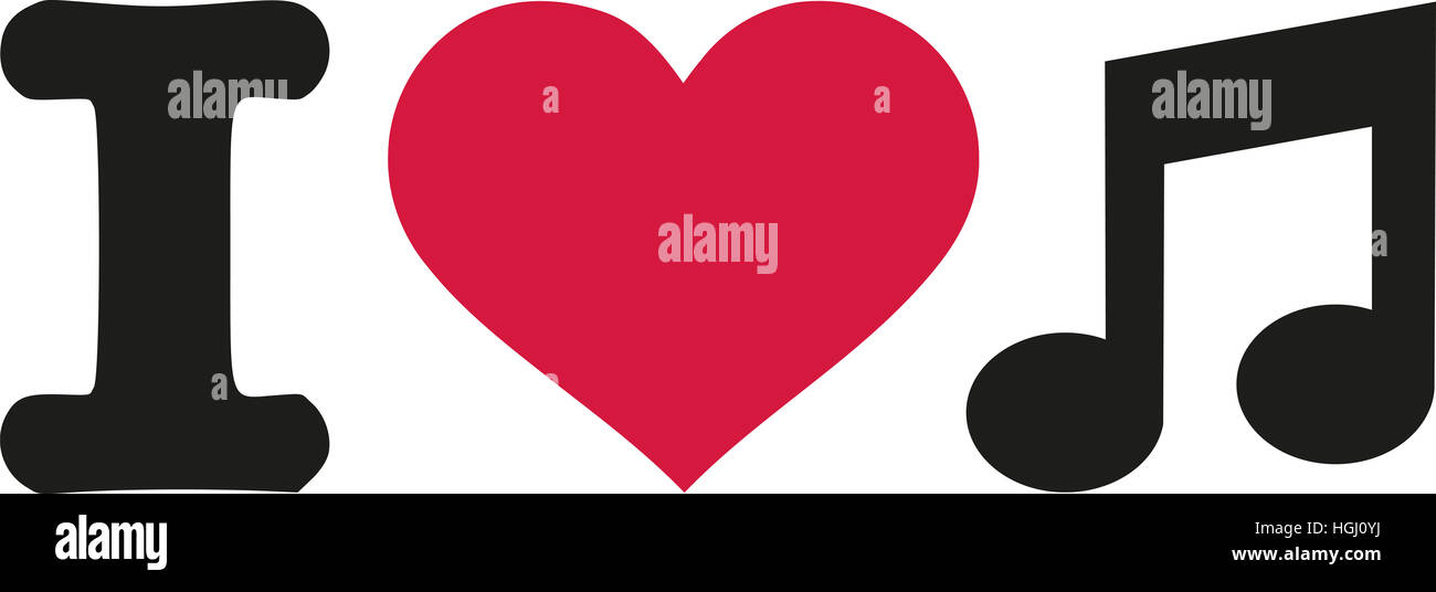 Ich liebe Noten Stockfoto