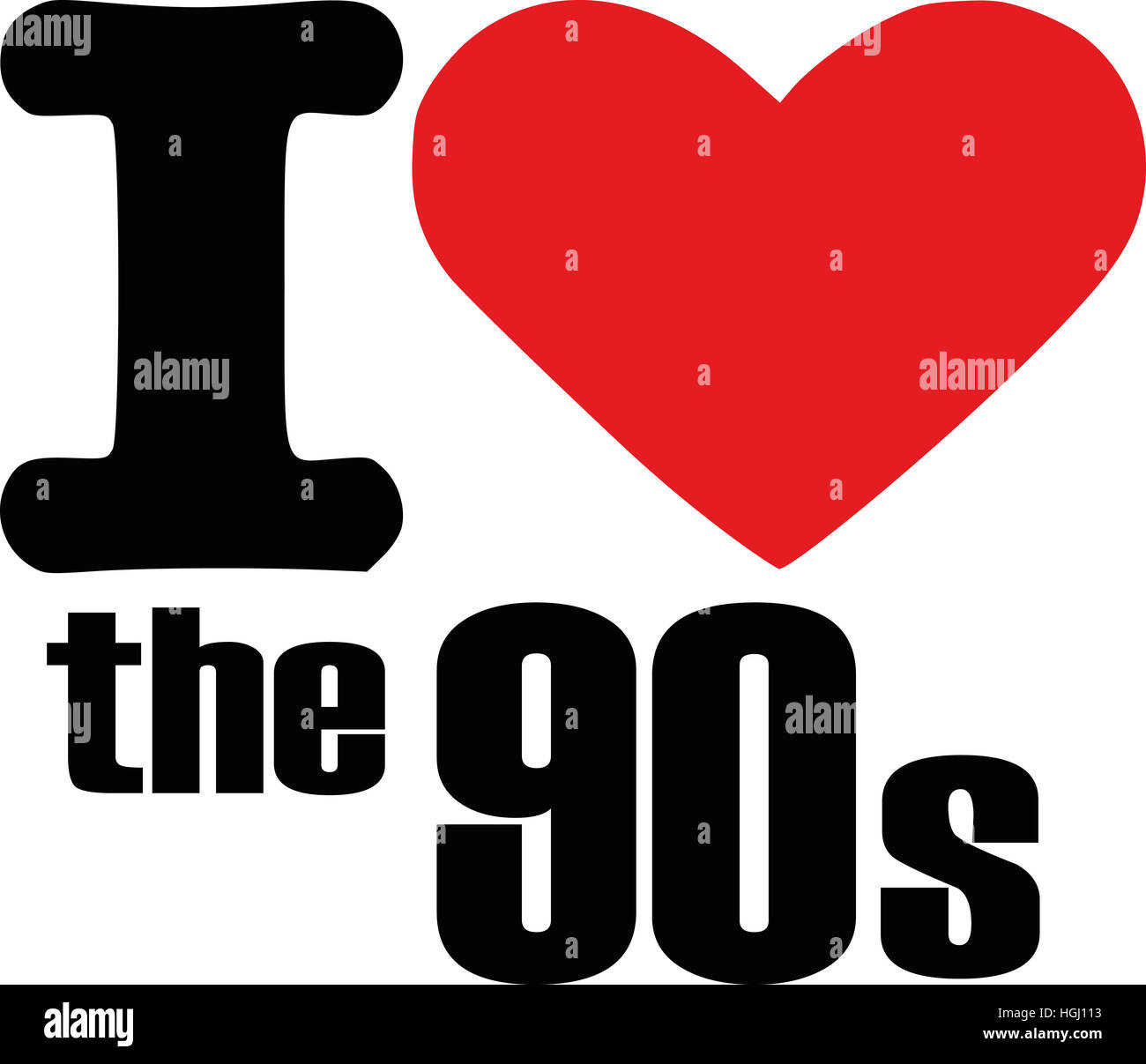 Ich love the 90 s Stockfoto