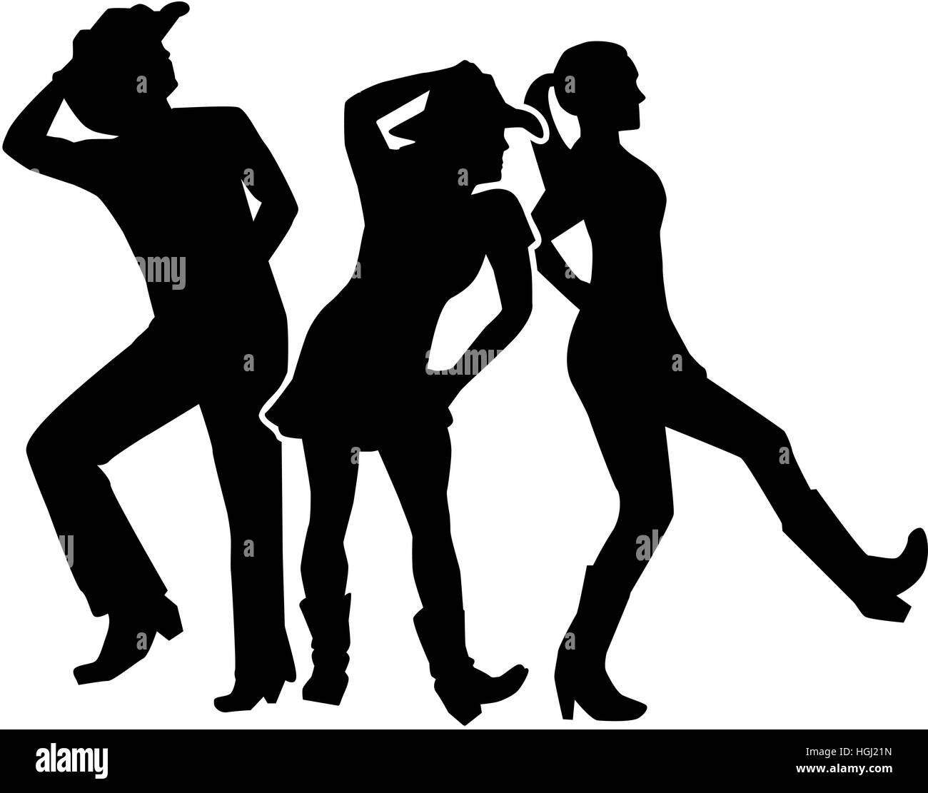 Line Dance Gruppe Stockfoto