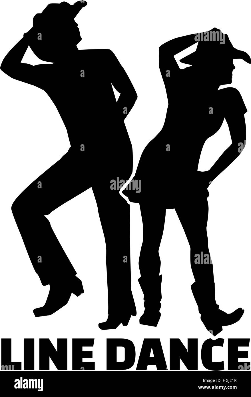 Linie-Tanzpaar mit word Stockfoto