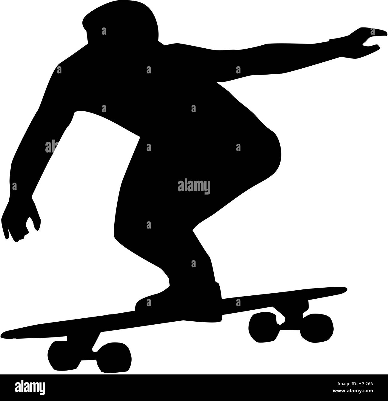 Longboarder silhouette Stockfoto