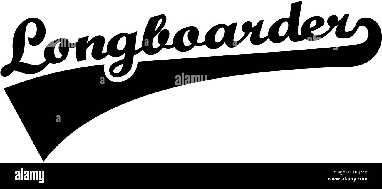 Longboarder Retro-Schriftart Stockfoto
