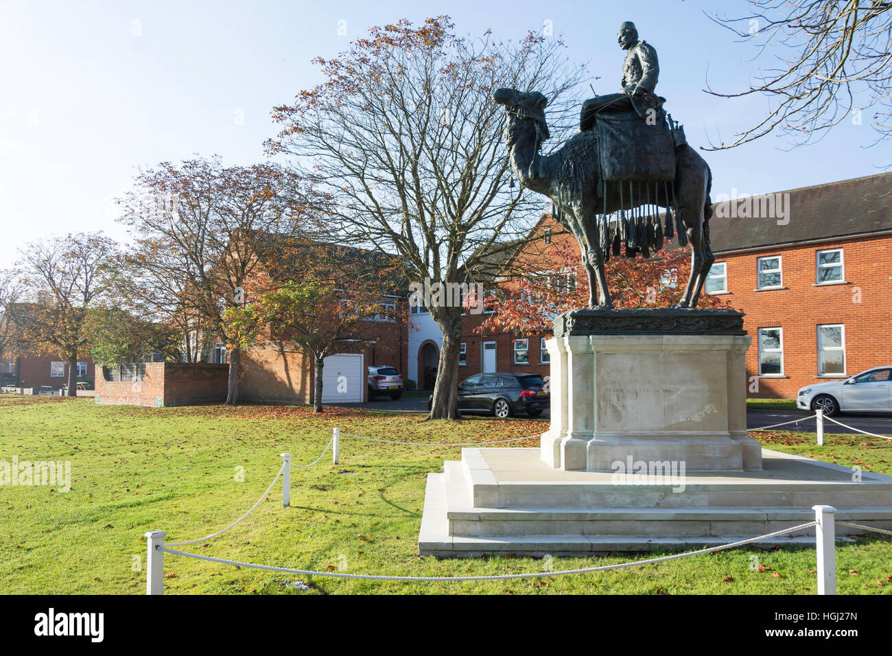 Gordon von Khartum Statue am Gordons Schule, Westend, Surrey, England, Vereinigtes Königreich Stockfoto