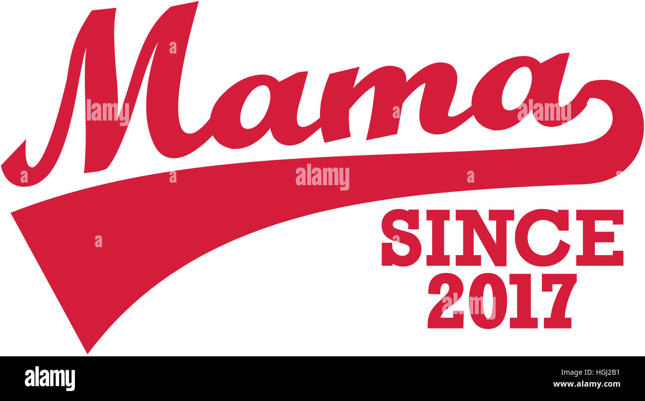 Mutter seit 2017 Retro-Schriftart Stockfoto
