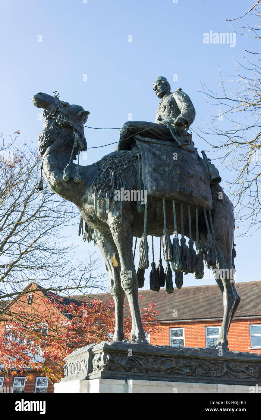 Gordon von Khartum Statue am Gordons Schule, Westend, Surrey, England, Vereinigtes Königreich Stockfoto