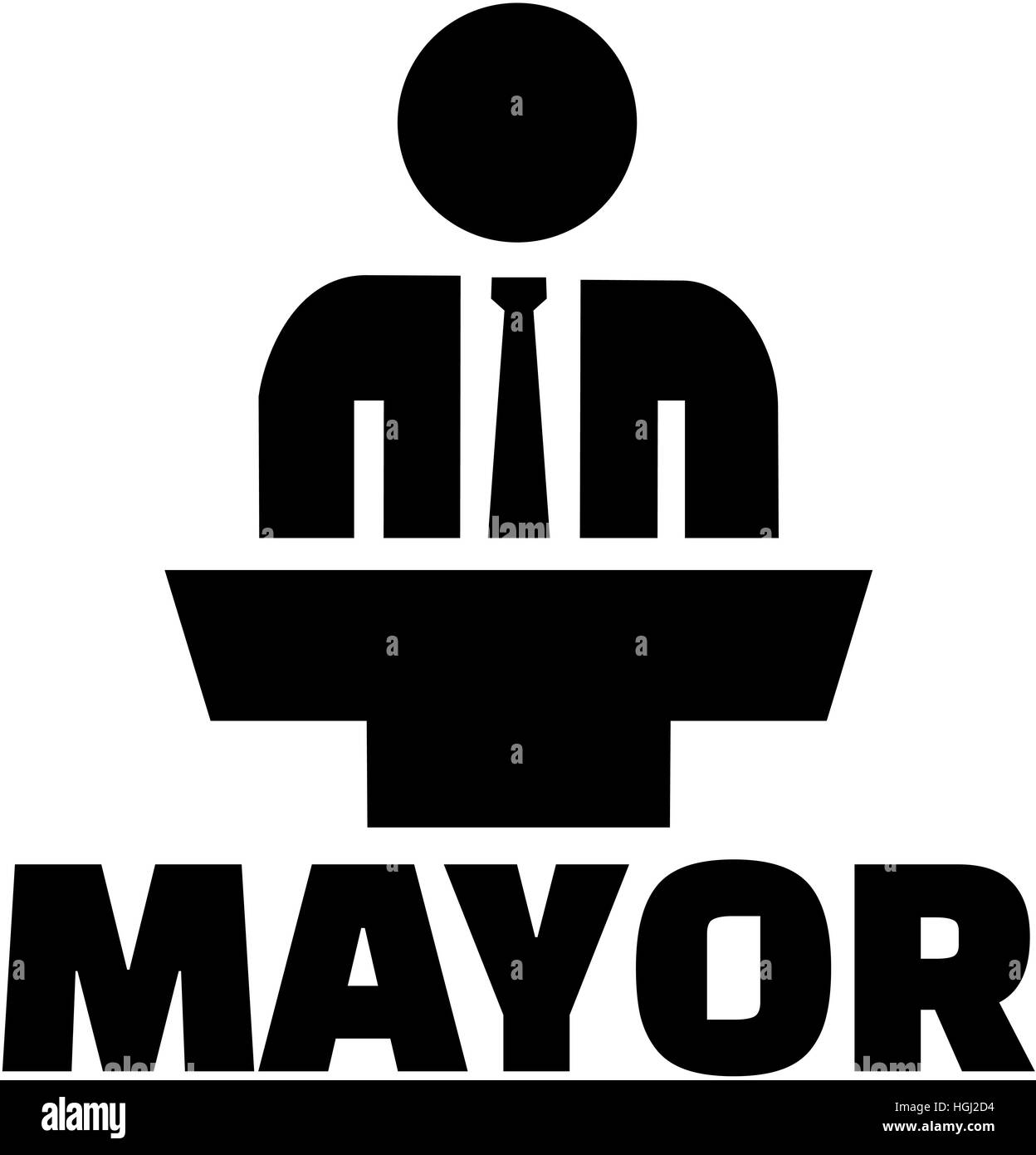 Bürgermeister Wort mit Symbol Stockfoto