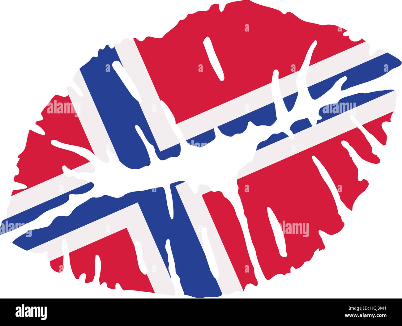 Norwegen Flagge Kuss Stockfoto