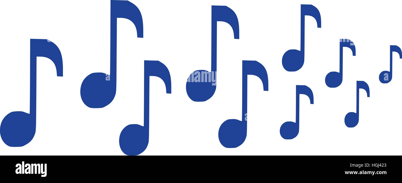 Musiknoten in Folge Stockfoto