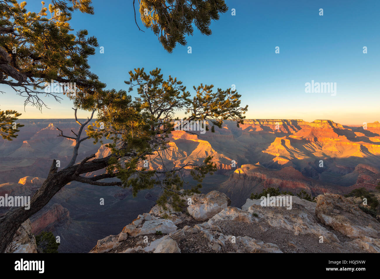 Grand Canyon bei Sonnenuntergang, Arizona. Stockfoto