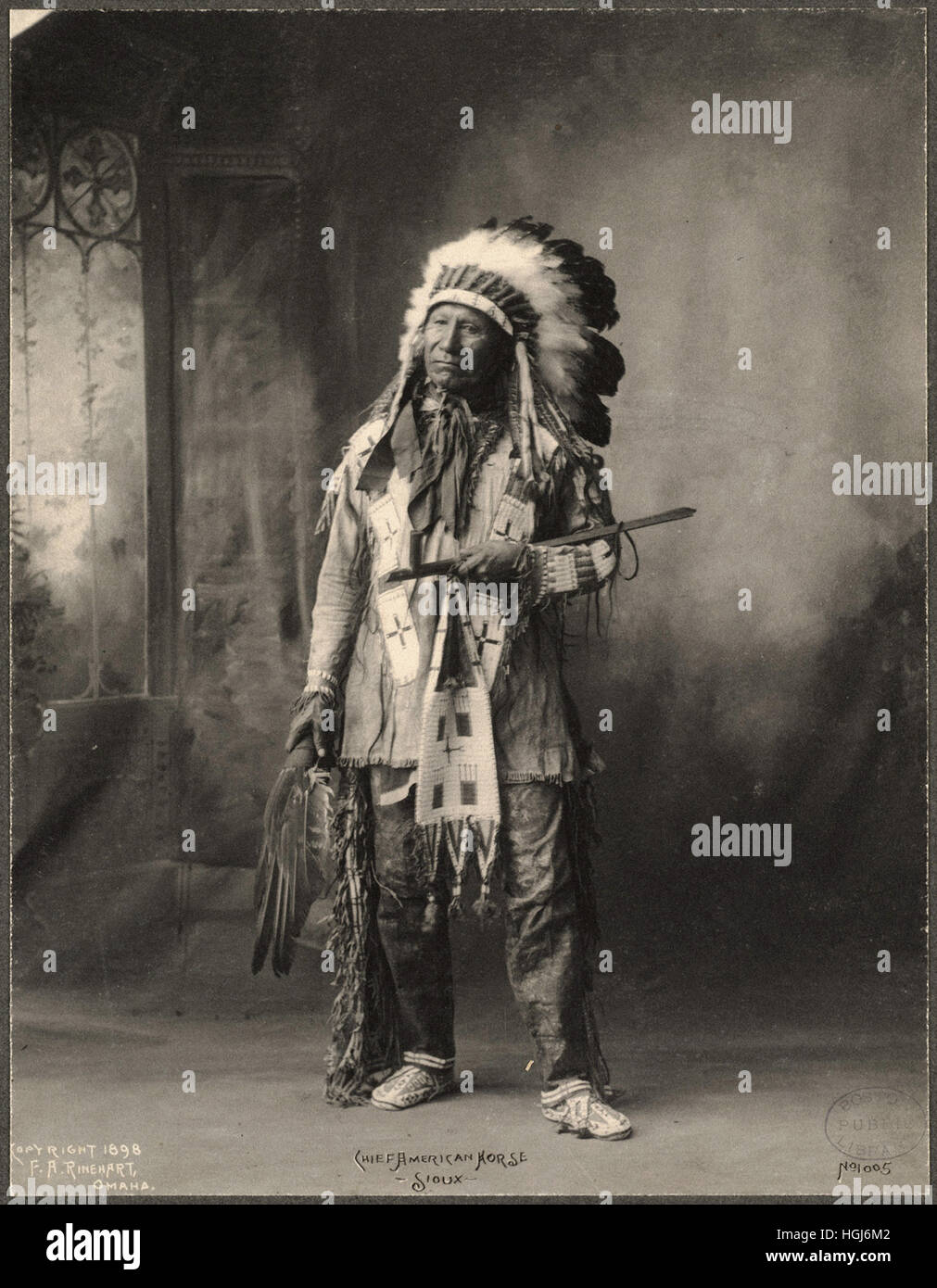 Chief American Horse, Sioux - 1898 Indian Congress - Foto: Frank A. Rinehart Stockfoto