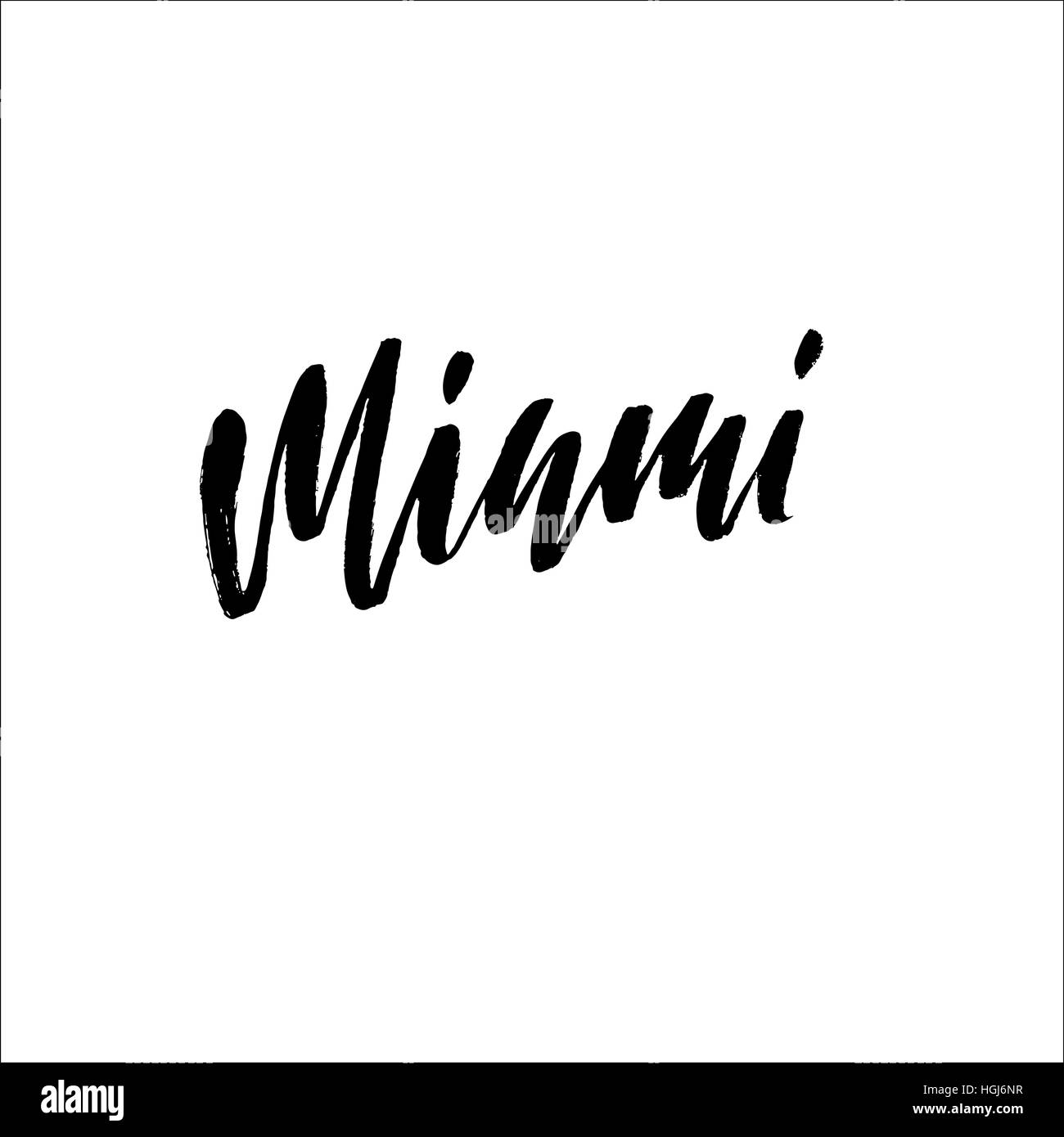 Miami-Schriftzug. Retro-Typografie Druck. Vintage Text. Stock Vektor