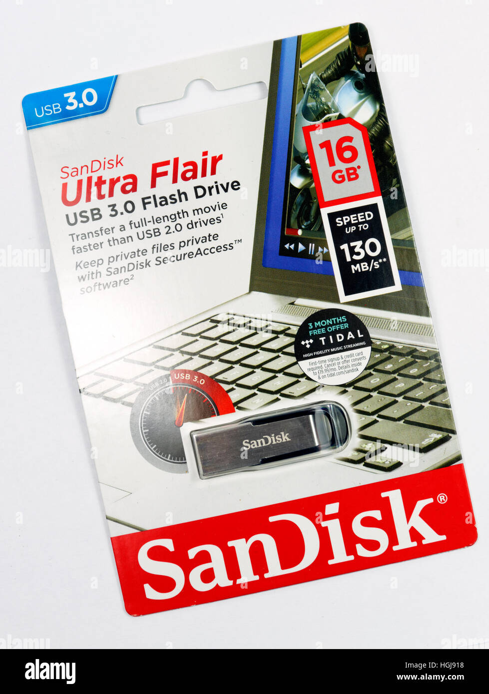 SanDisk 16gb Flash-Laufwerk. Stockfoto