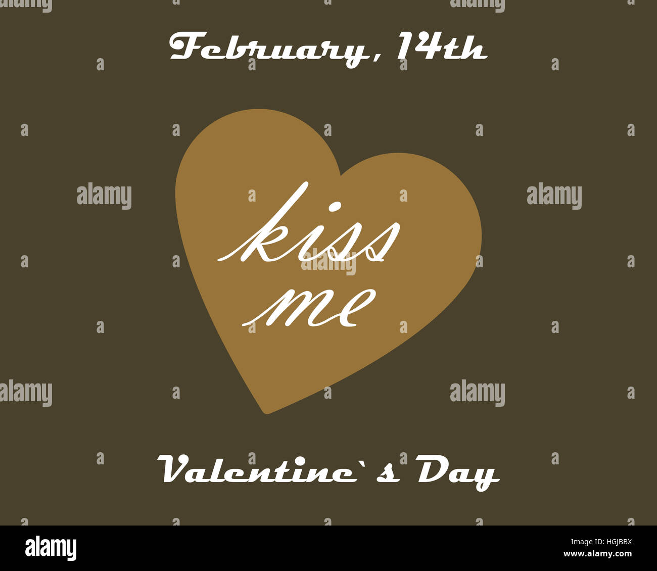 Kuss Mich Zum Valentinstag 14 Februar Grusskarte Motivation Poster Zitat Illustration Stockfotografie Alamy