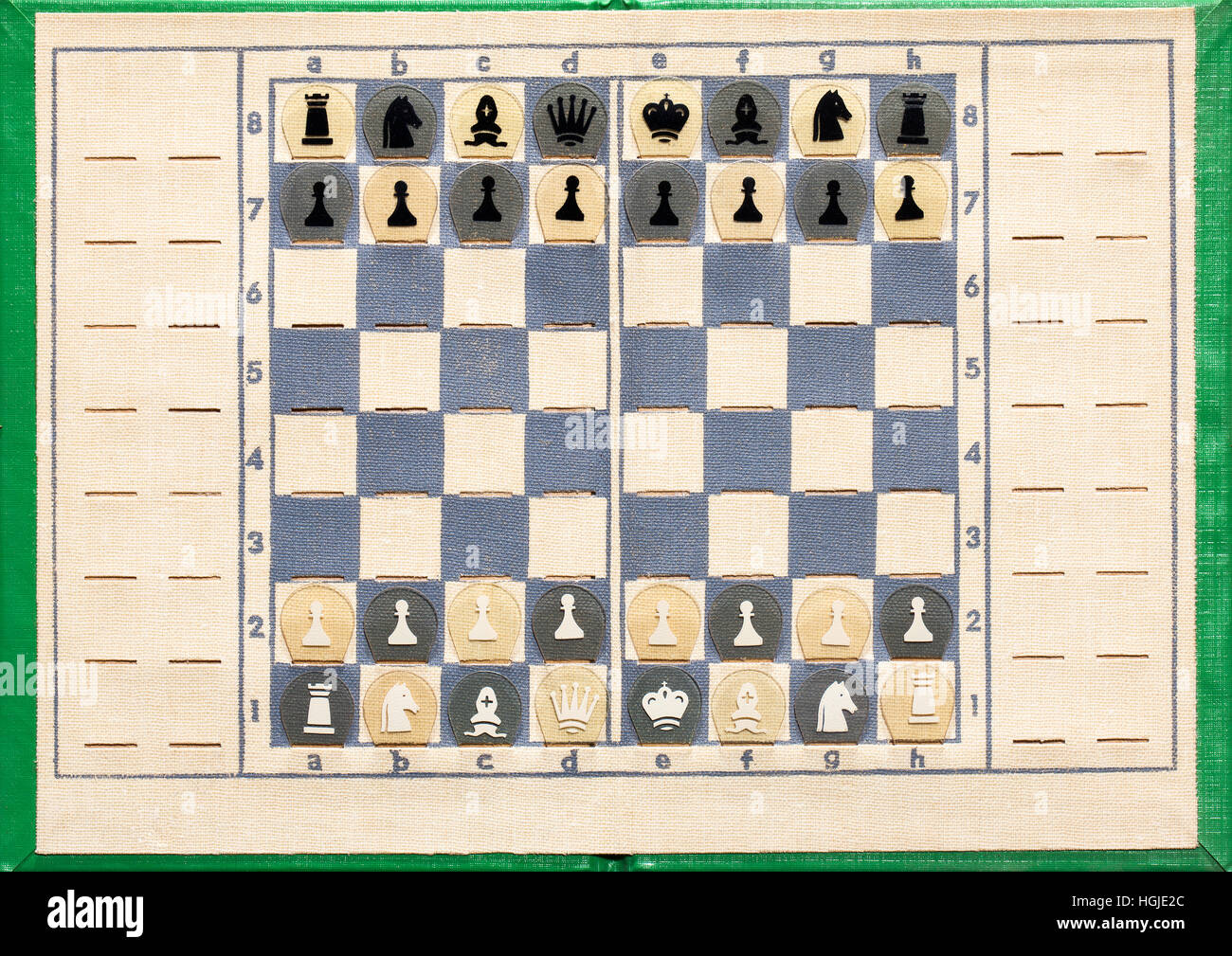 Faltbare Tasche Schach Hintergrundtextur. Stockfoto