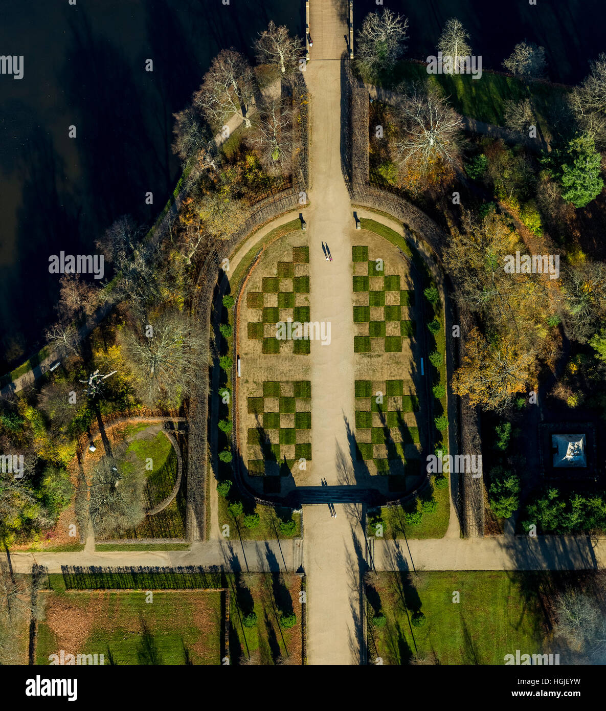 Luftaufnahme, Schloss Park Rheinsberg, Rheinsberg, Frederick Rokoko, war ein Modell für Sanssouci., Rheinberg am Grienericksee Stockfoto