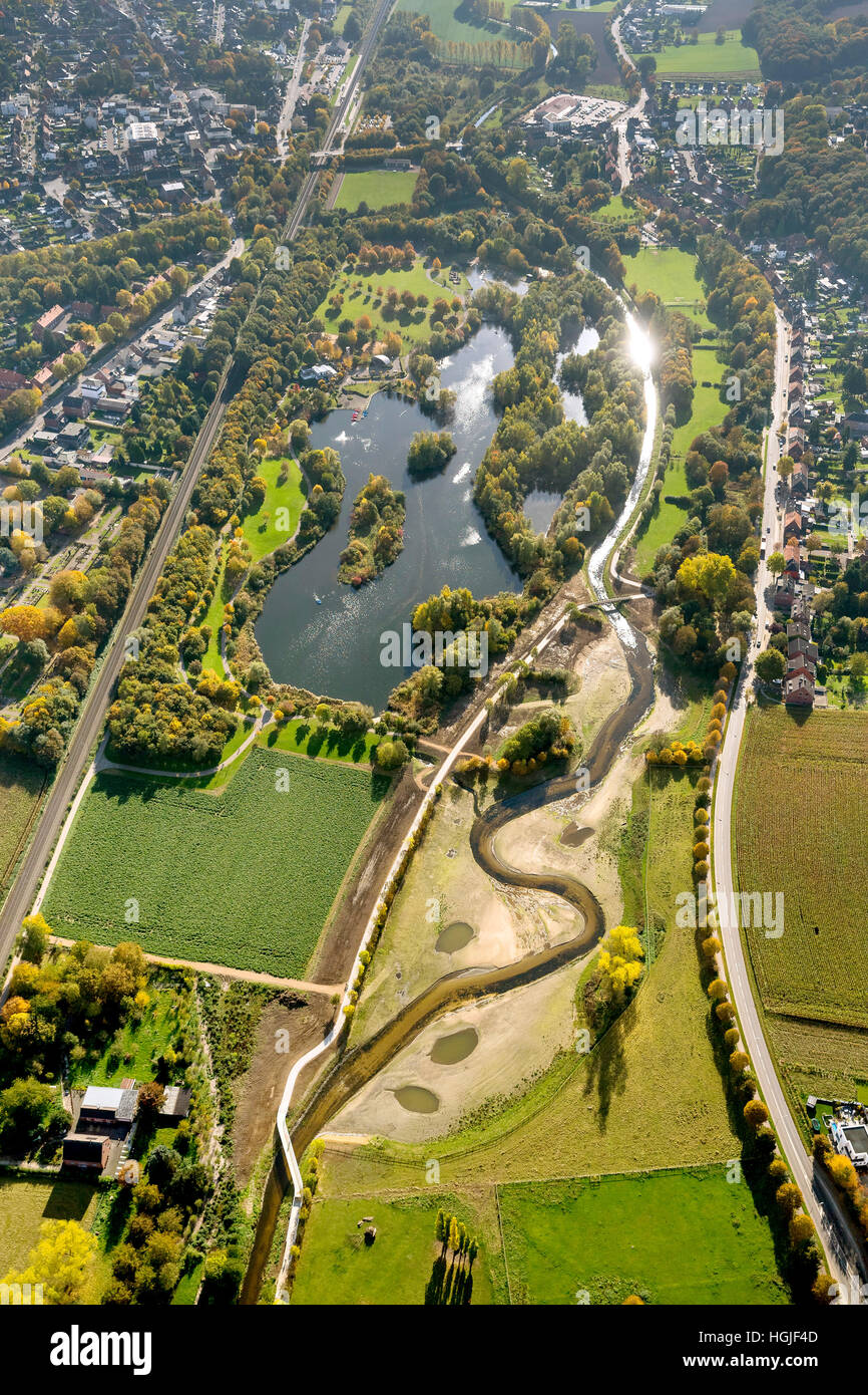 Luftbild, Naherholungsgebiet Wurmtal, Wurm, Übach-Palenberg, Kreis Heinsberg, Nordrhein-Westfalen, Deutschland, Europa, Antenne, Stockfoto