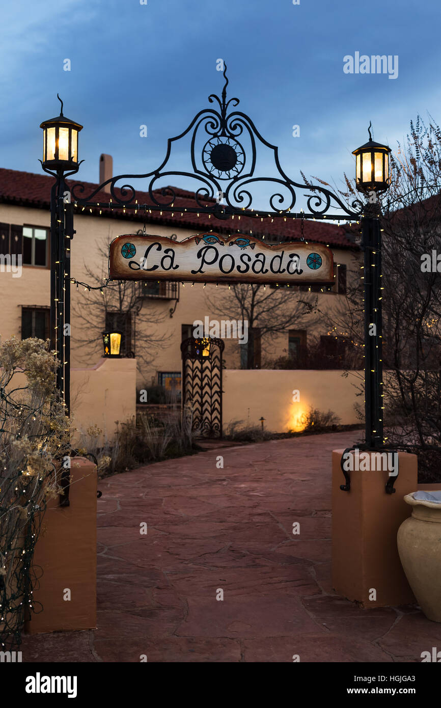 Historische La Posada Hotel in Winslow, Arizona Stockfoto