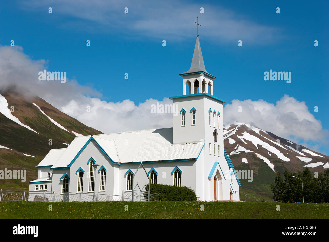 Kirche, Dalvik, Island Stockfoto