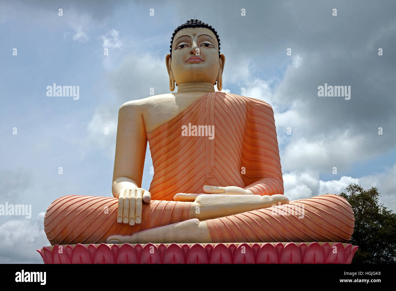 Sitzende Buddha-Statue, Kande Viharaya Tempel, Aluthgama, Western Province, Sri Lanka Stockfoto