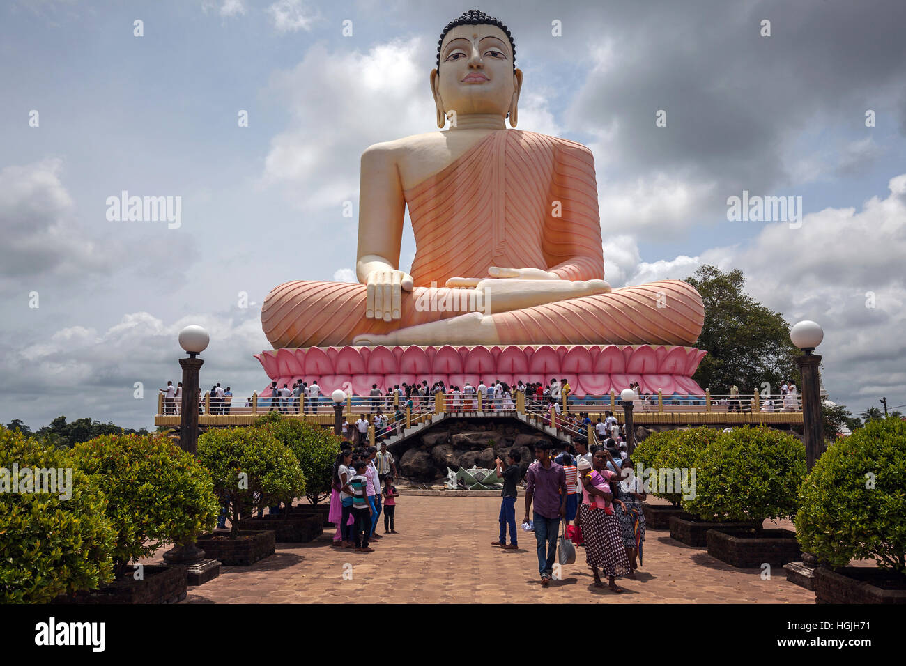 Sitzende Buddha-Statue, Kande Viharaya Tempel, Aluthgama, Western Province, Sri Lanka Stockfoto